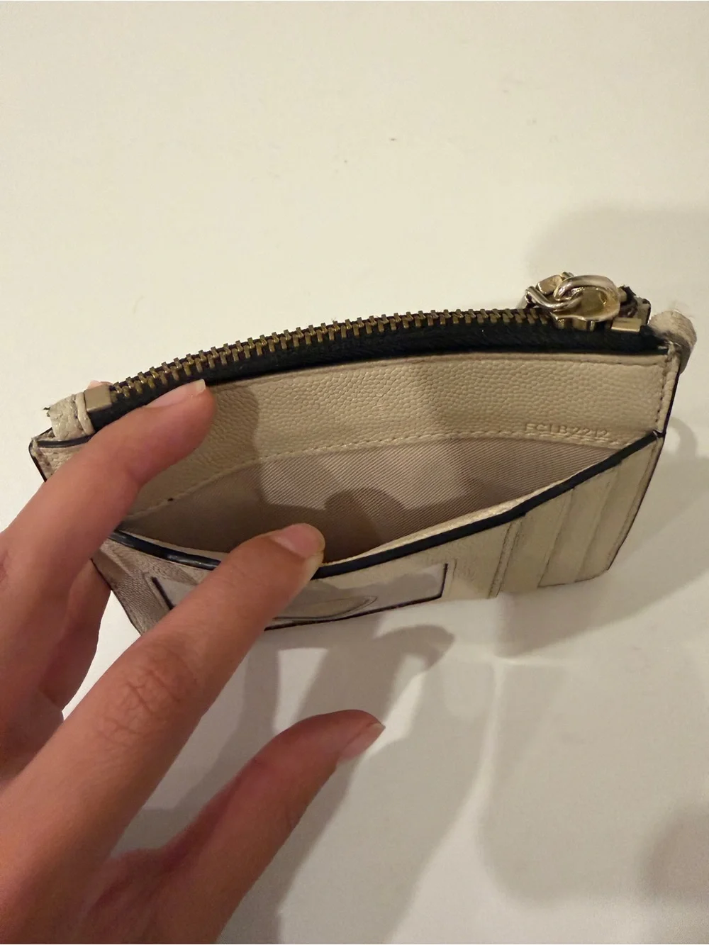 Marc Jacobs Cream Card Holder Key Ring Wallet
